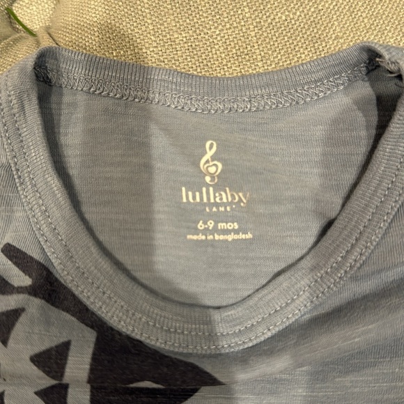 6-9M Baby Boy Fish & Hook Short Sleeve Shirt with Matching Triangle Print Shorts - Picture 3 of 7